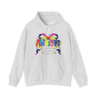 Autism Awareness Ribbon Hoodie — Colorful 'Autism' Support Sweatshirt
