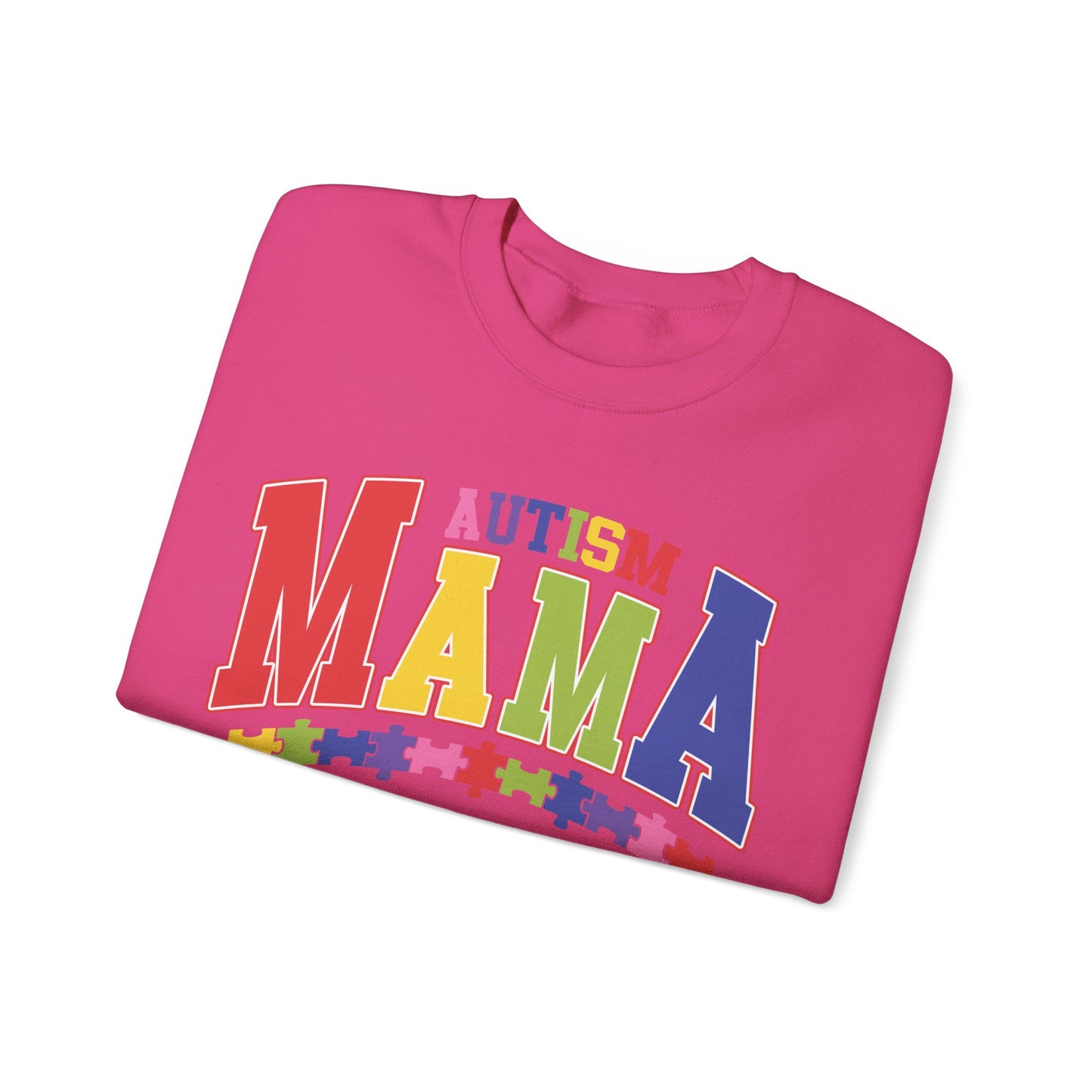 proudly autism mama Unisex Heavy Blend™ Crewneck Sweatshirt