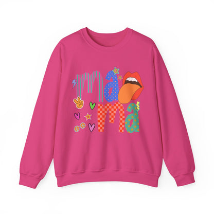 Mama Graphic Sweatshirt — Colorful Retro Pop Art Mom Crewneck