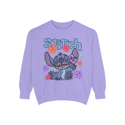 Stitch lace floral Graphic Sweatshirt