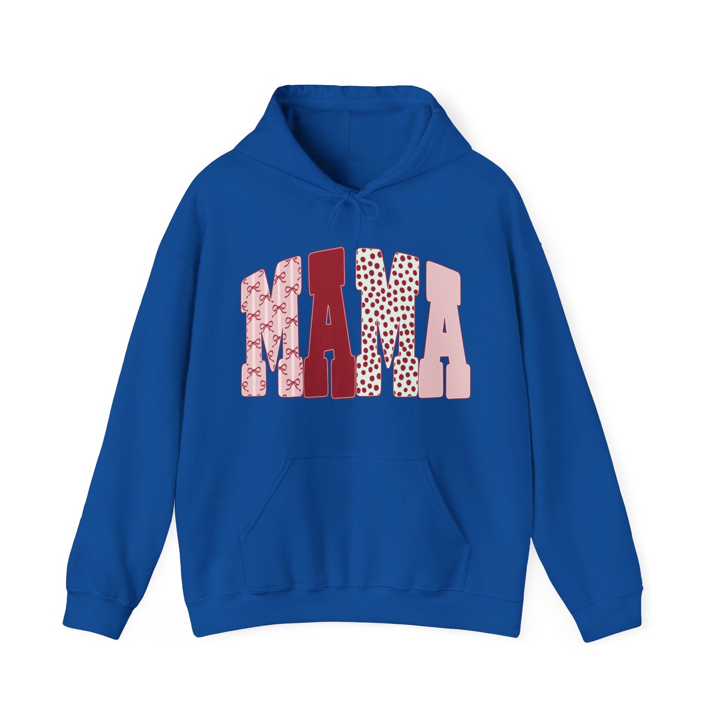Mama Arc Lettering Hoodie — Pink Patterned Mama Pullover