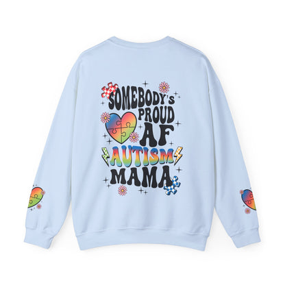 somebodys proud autism mama Unisex Heavy Blend™ Crewneck Sweatshirt