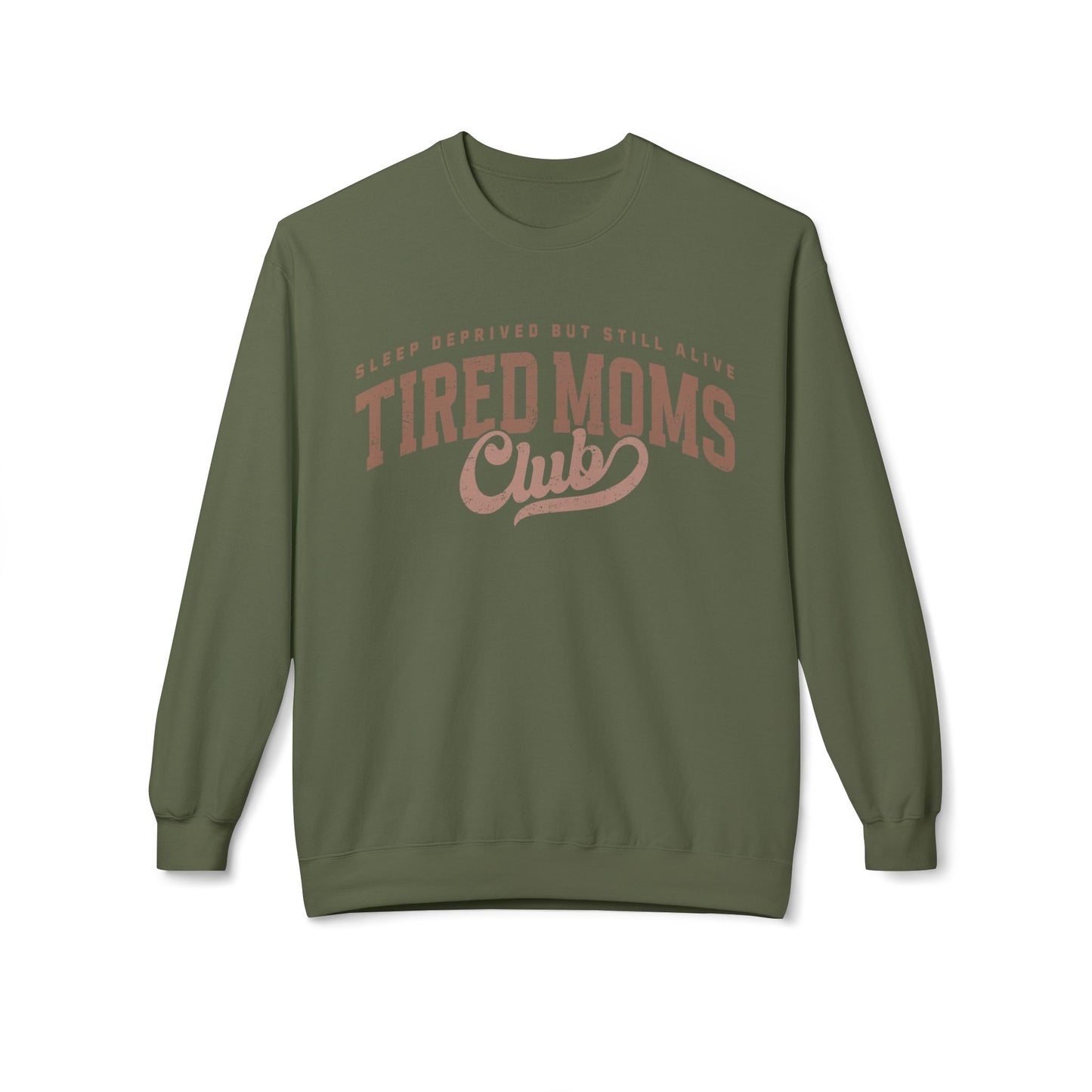 Tired Moms Club Sweatshirt – Cozy 'Tired Moms Club' Crewneck for New & Sleep-Deprived Moms