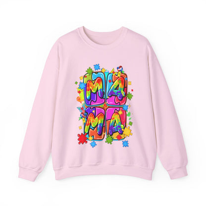 puzzle piece mama Unisex Heavy Blend™ Crewneck Sweatshirt