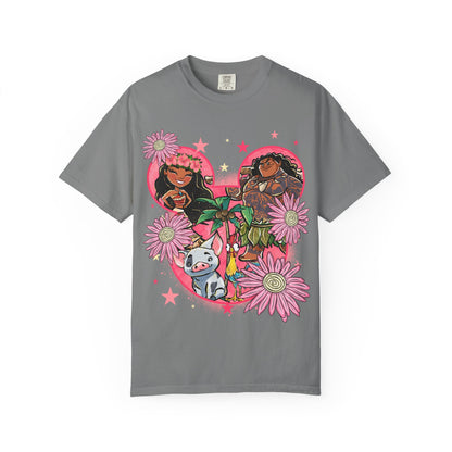 Moana Boho Floral Graphic Tee, Cute Summer Shirt