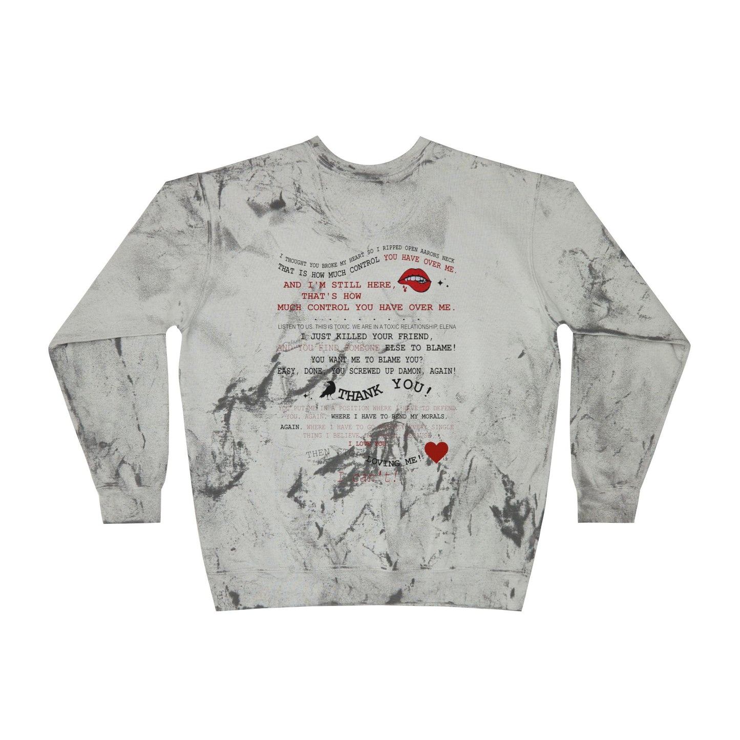 Delena toxic love club Tie-Dye Crewneck Sweatshirt