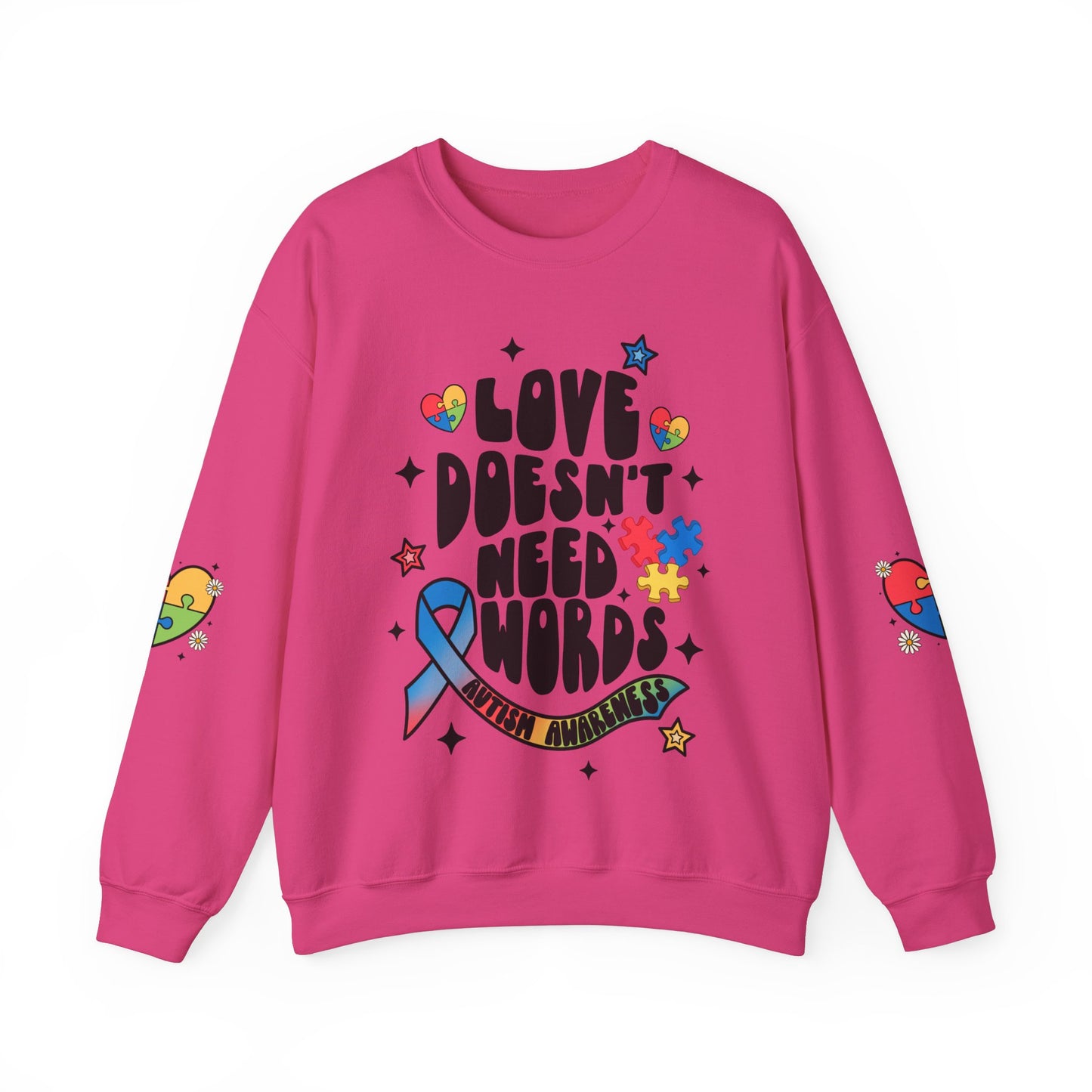 love doesn't need words Unisex Heavy Blend™ Crewneck Sweatshirt