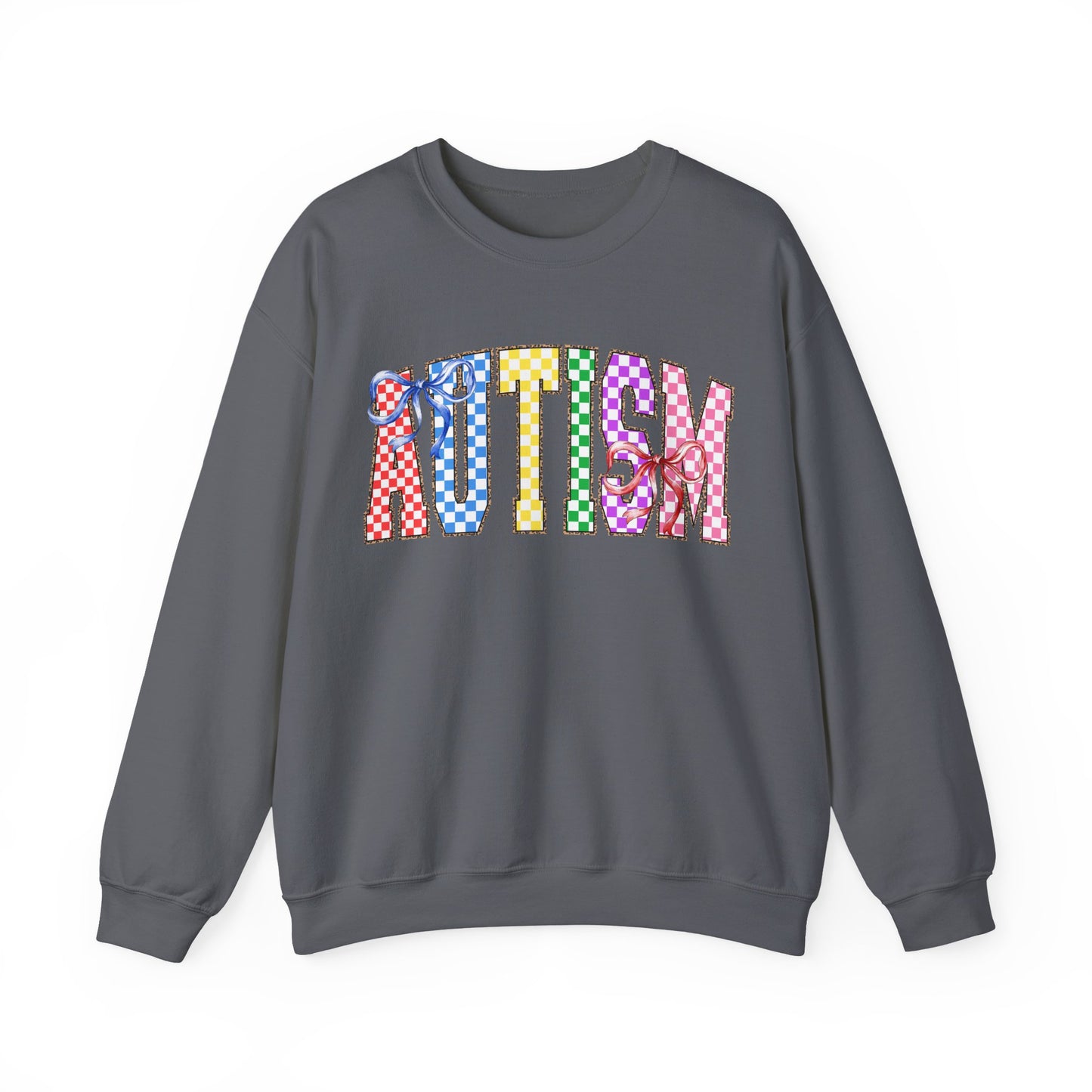 Autism Puzzle Pattern Crewneck Sweatshirt — Colorful Autism Awareness Pullover