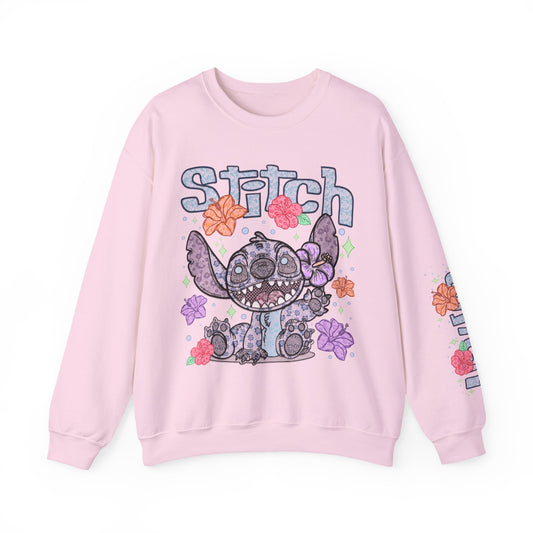 Lace floral stitch Crewneck Sweatshirt
