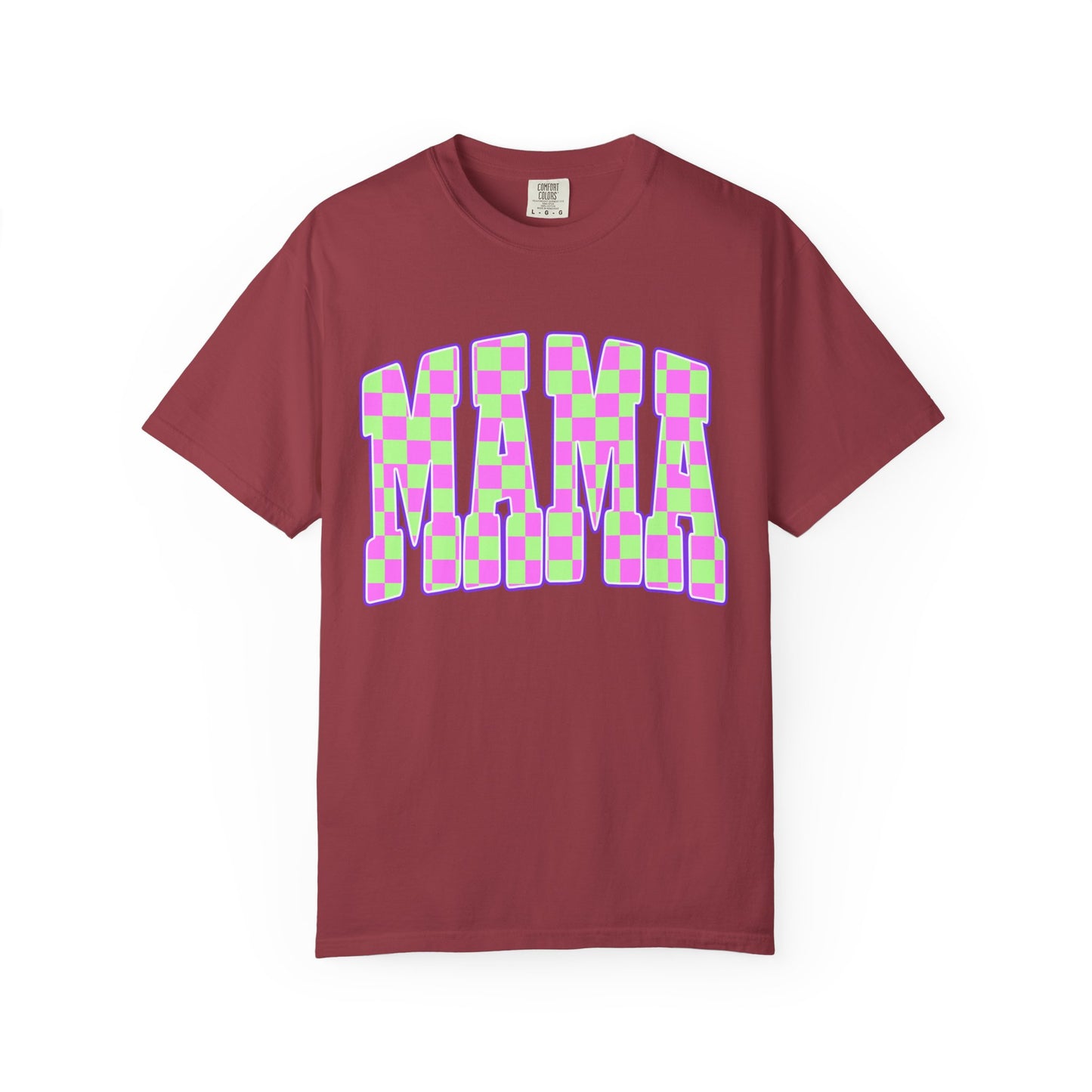 Mama colorful checkered Unisex Garment-Dyed T-shirt