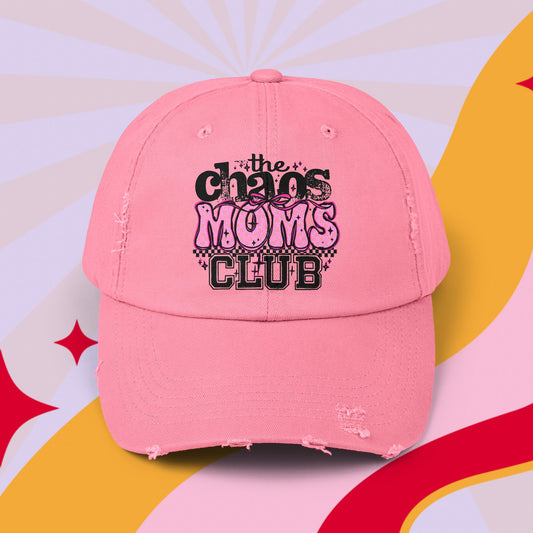 Chaos Moms Club Distressed Cap