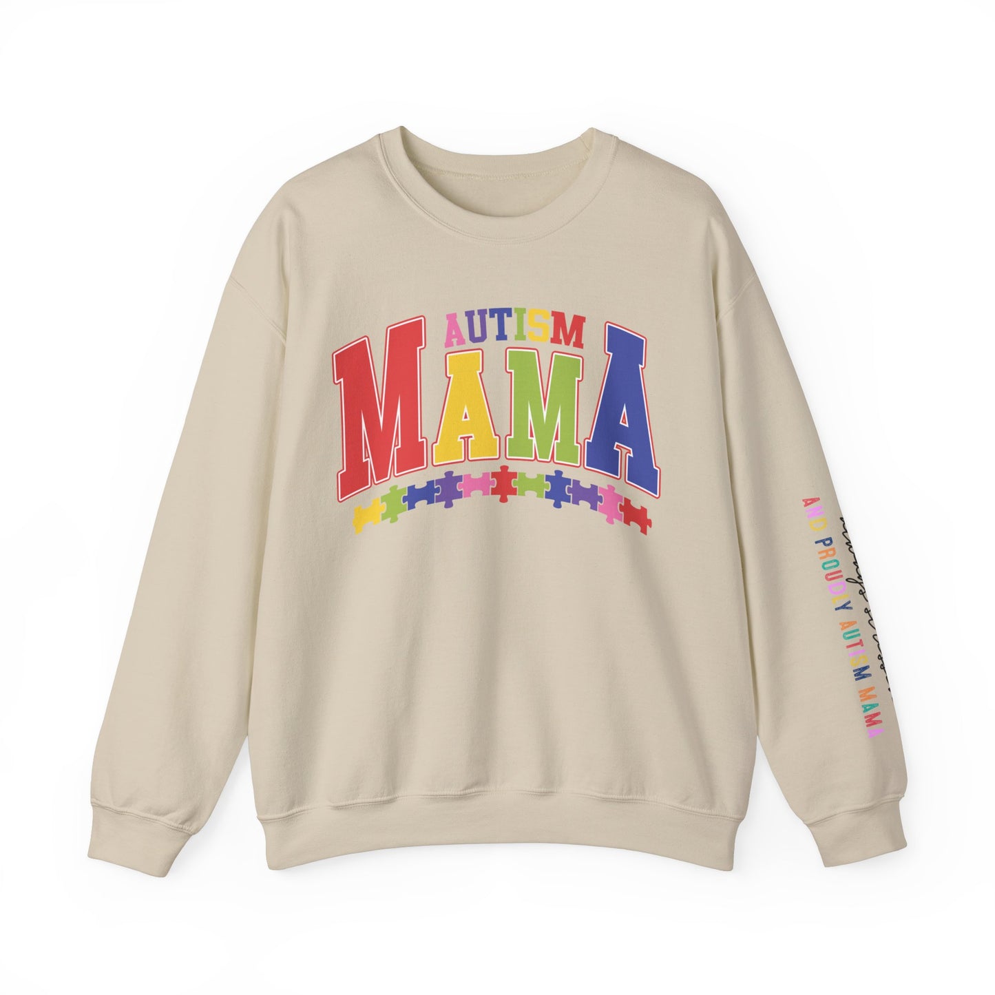 proudly autism mama Unisex Heavy Blend™ Crewneck Sweatshirt