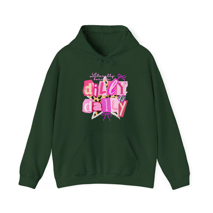 “Daily Gal” Pink Retro Hoodie – Cute Aesthetic Graphic Sweatshirt