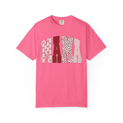Mama Arch Text T-Shirt — Pink Patterned Mama Tee