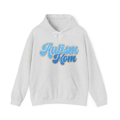 autism mom faux embroidery Unisex Heavy Blend™ Hooded Sweatshirt