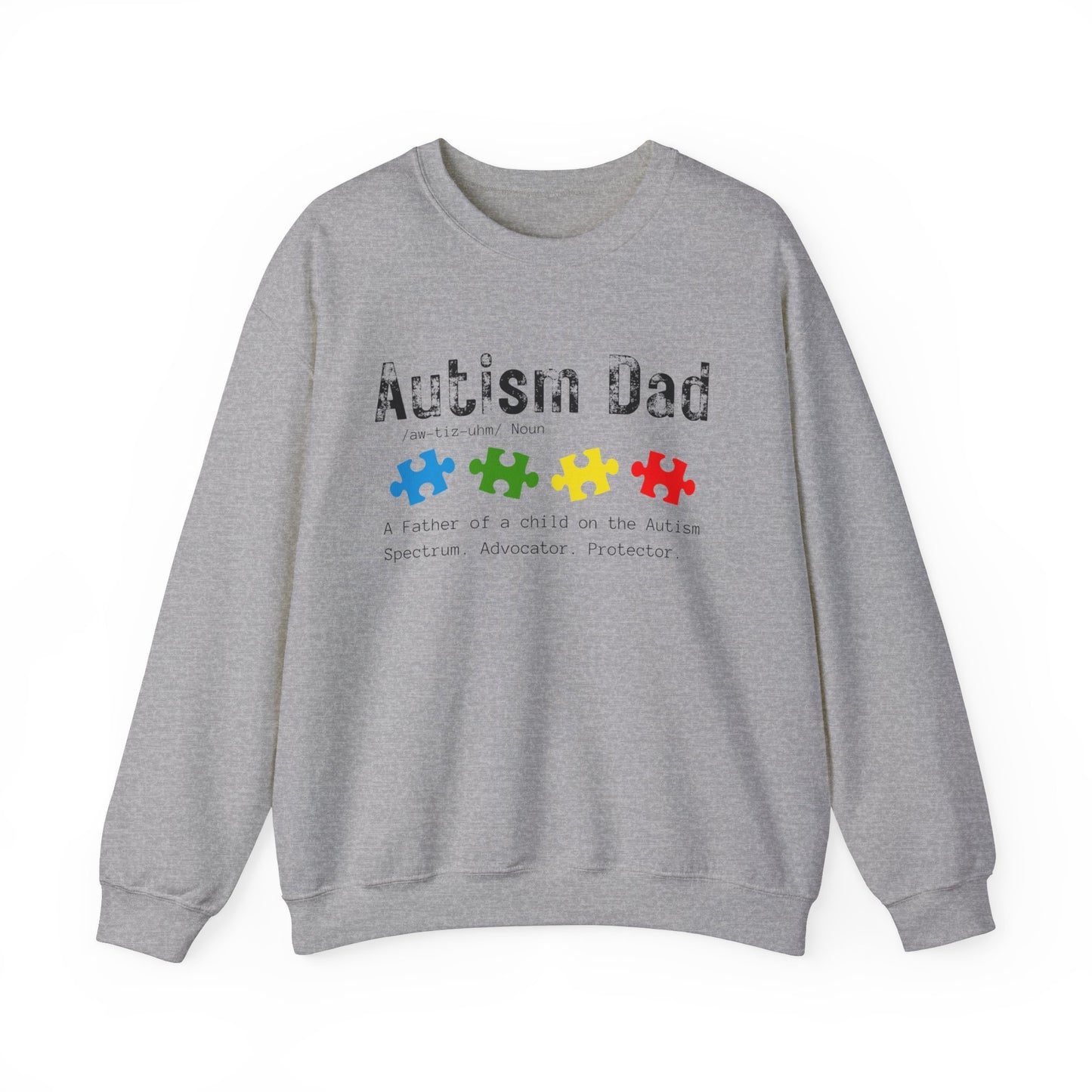 define autism dad Unisex Heavy Blend™ Crewneck Sweatshirt