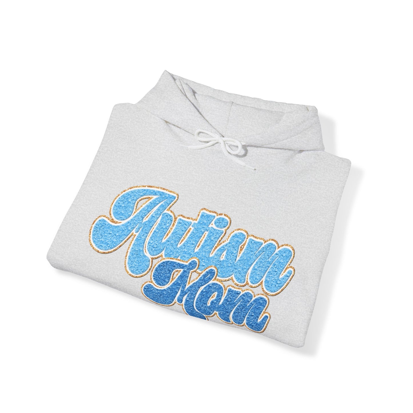 autism mom faux embroidery Unisex Heavy Blend™ Hooded Sweatshirt