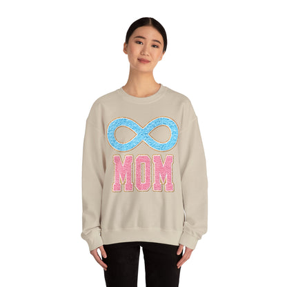 mom blue infinity Unisex Heavy Blend™ Crewneck Sweatshirt