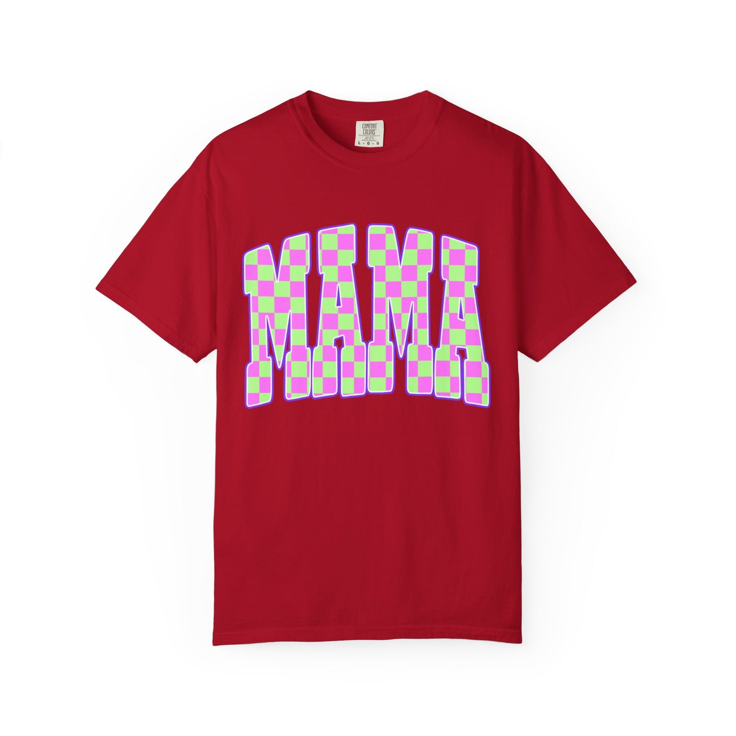 Mama colorful checkered Unisex Garment-Dyed T-shirt