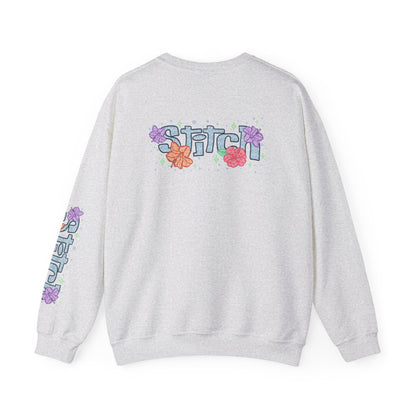 Lace floral stitch Crewneck Sweatshirt