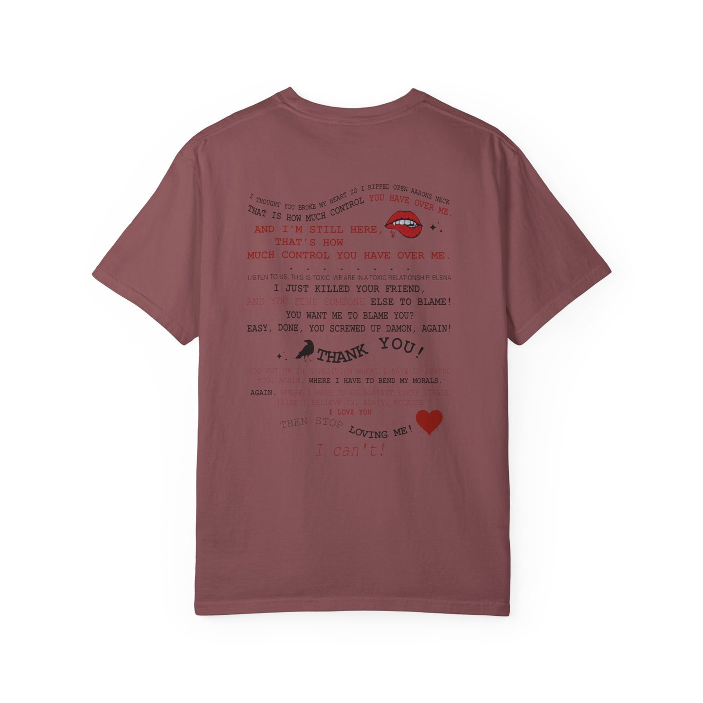 Damon and Elena toxic love club Lyric Collage T-shirt