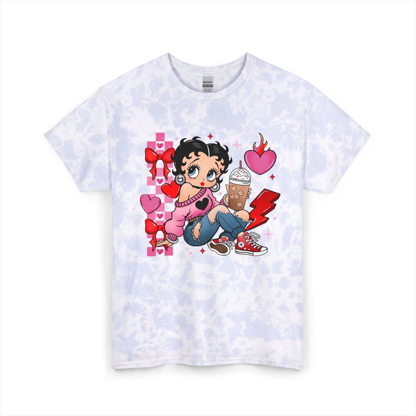 Betty Boop Blue Tie-Dye Tee — Cute Retro Cartoon Graphic Shirt