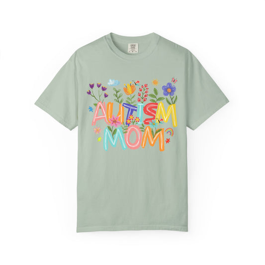 Autism Mom Floral T-Shirt, Gift for Autism Awareness, Supportive Apparel