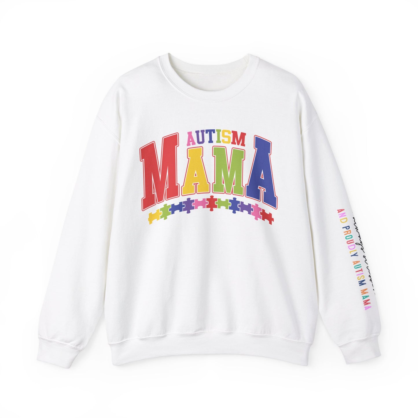 proudly autism mama Unisex Heavy Blend™ Crewneck Sweatshirt