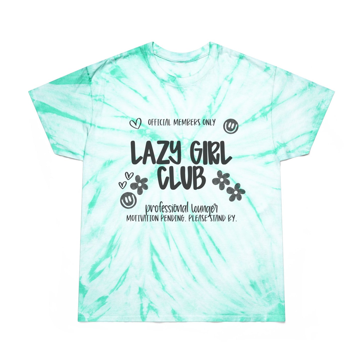 Lazy Girl Club Tie-Dye Tee — Yellow Cyclone Graphic T-Shirt