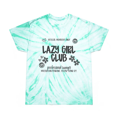 Lazy Girl Club Tie-Dye Tee — Yellow Cyclone Graphic T-Shirt