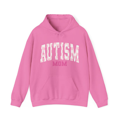 pink varsity autism mom Unisex Heavy Blend™ Hooded Sweatshirt