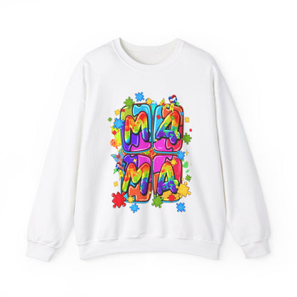 puzzle piece mama Unisex Heavy Blend™ Crewneck Sweatshirt