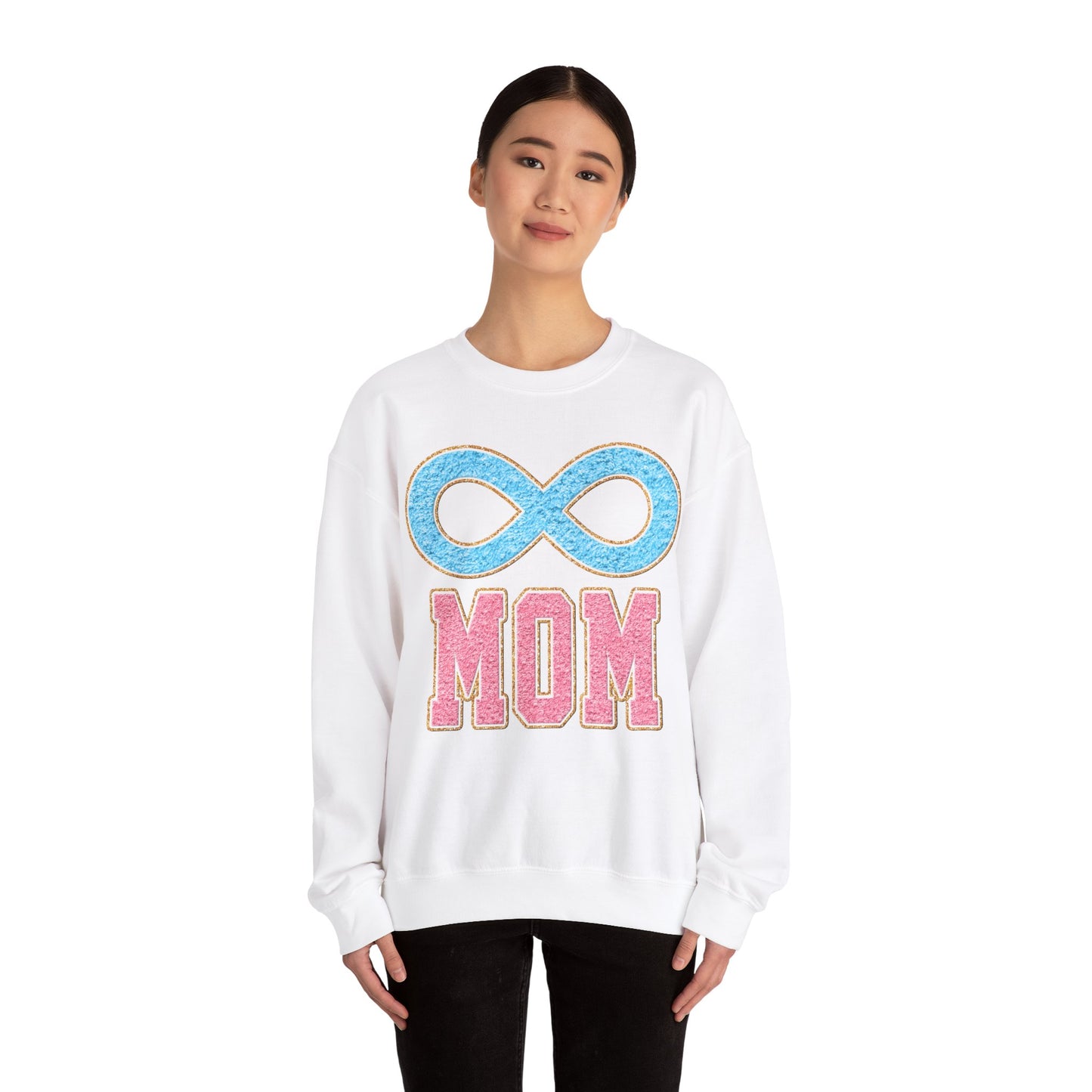 mom blue infinity Unisex Heavy Blend™ Crewneck Sweatshirt