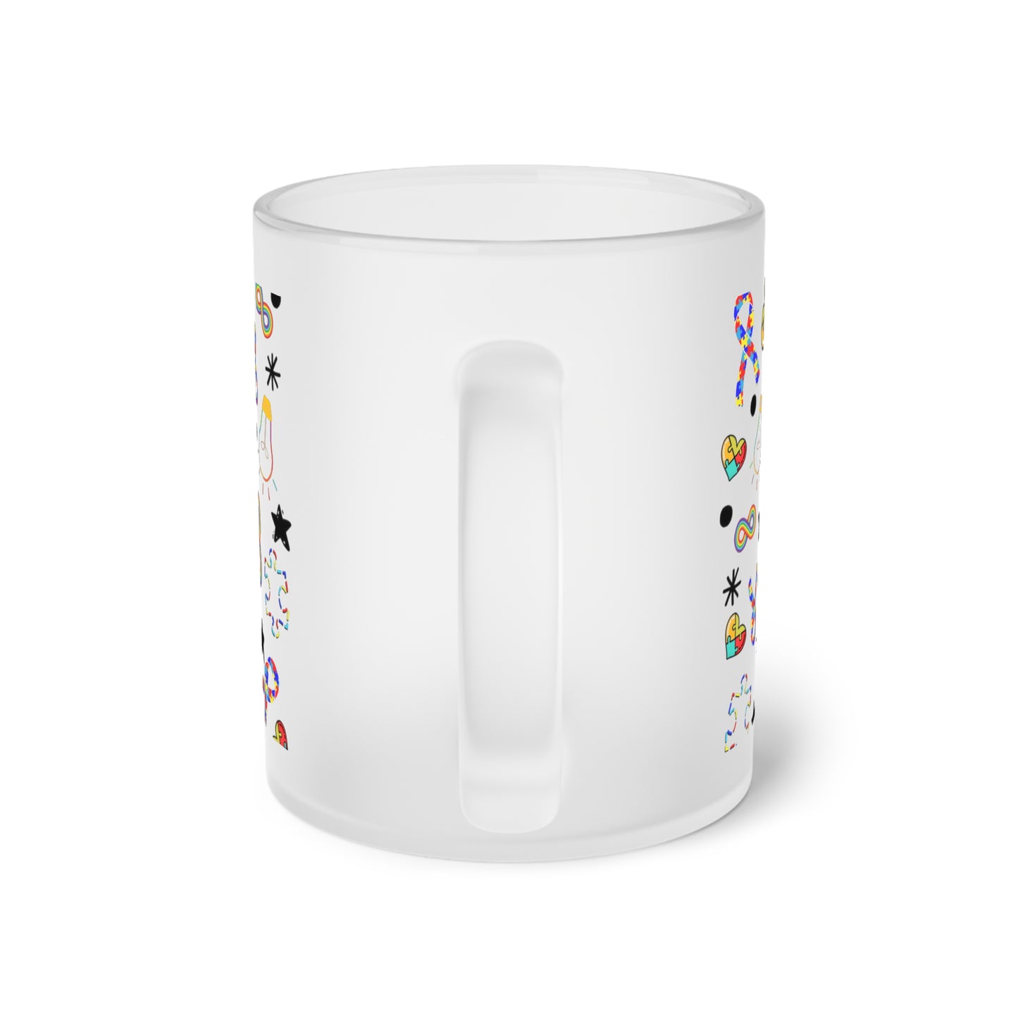 autism mom Frosted Glass Mug