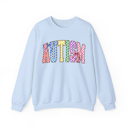 Autism Puzzle Pattern Crewneck Sweatshirt — Colorful Autism Awareness Pullover