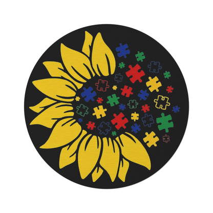 puzzle flower Round Rug