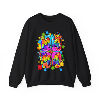 puzzle piece mama Unisex Heavy Blend™ Crewneck Sweatshirt