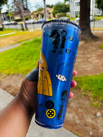 Coraline 24oz acrylic tumbler