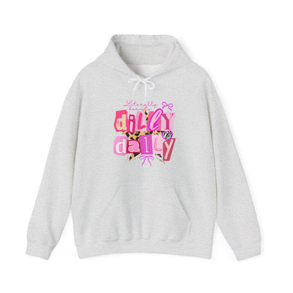 “Daily Gal” Pink Retro Hoodie – Cute Aesthetic Graphic Sweatshirt