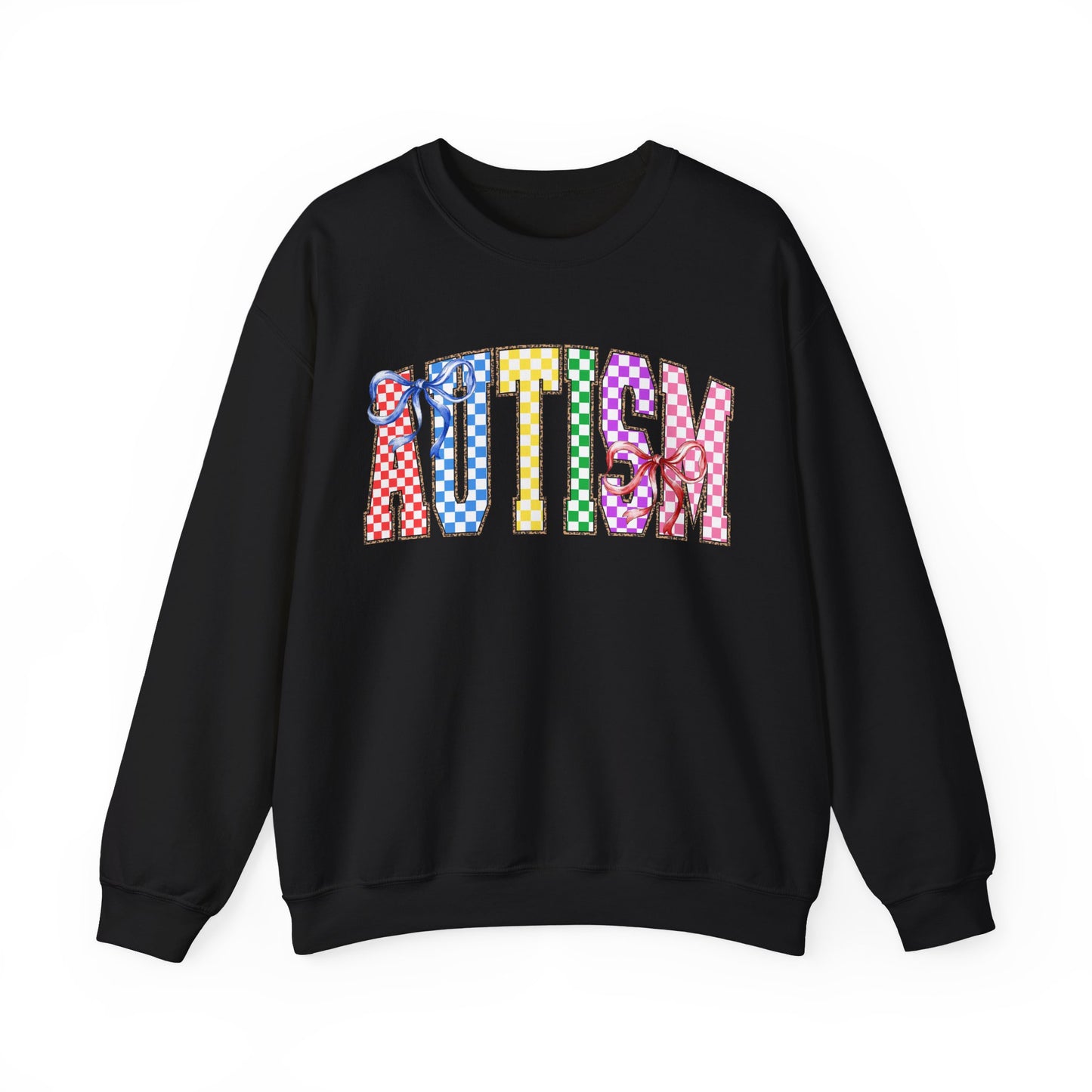 Autism Puzzle Pattern Crewneck Sweatshirt — Colorful Autism Awareness Pullover