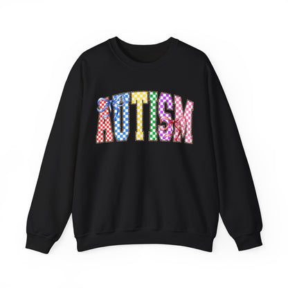 Autism Puzzle Pattern Crewneck Sweatshirt — Colorful Autism Awareness Pullover