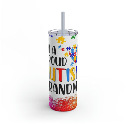 Proud autism grandma Maars Maker Skinny Matte Tumbler, 20oz