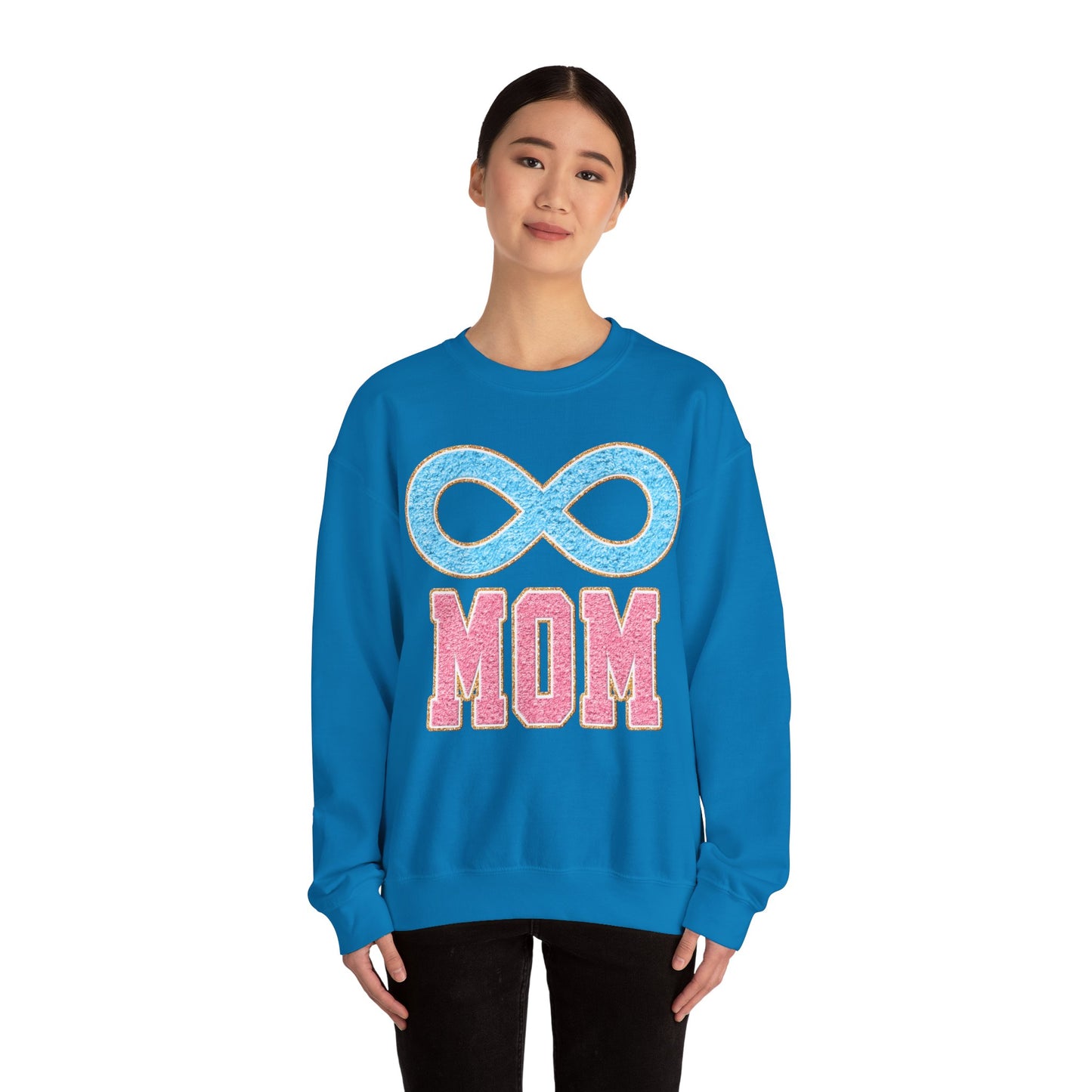 mom blue infinity Unisex Heavy Blend™ Crewneck Sweatshirt