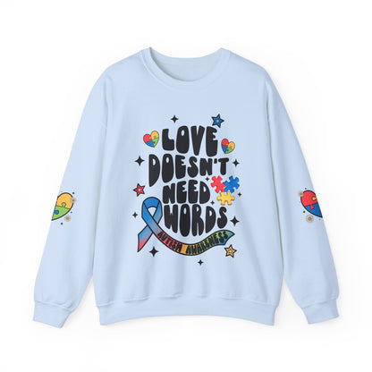 love doesn't need words Unisex Heavy Blend™ Crewneck Sweatshirt