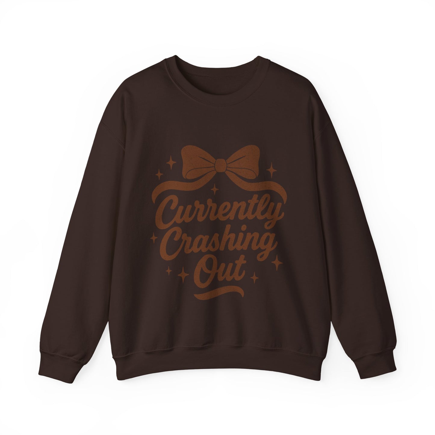 Currently Crashing Out Cozy Retro Bow Crewneck