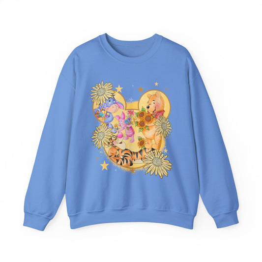 Warm Floral Bear Crewneck Sweatshirt,