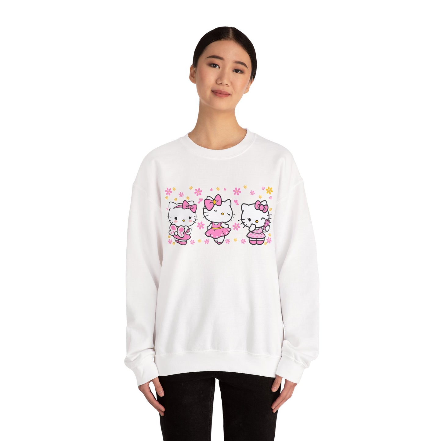Hello Kitty Trio Pink Ballerina Crewneck Sweatshirt
