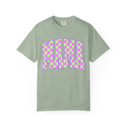 Mama colorful checkered Unisex Garment-Dyed T-shirt