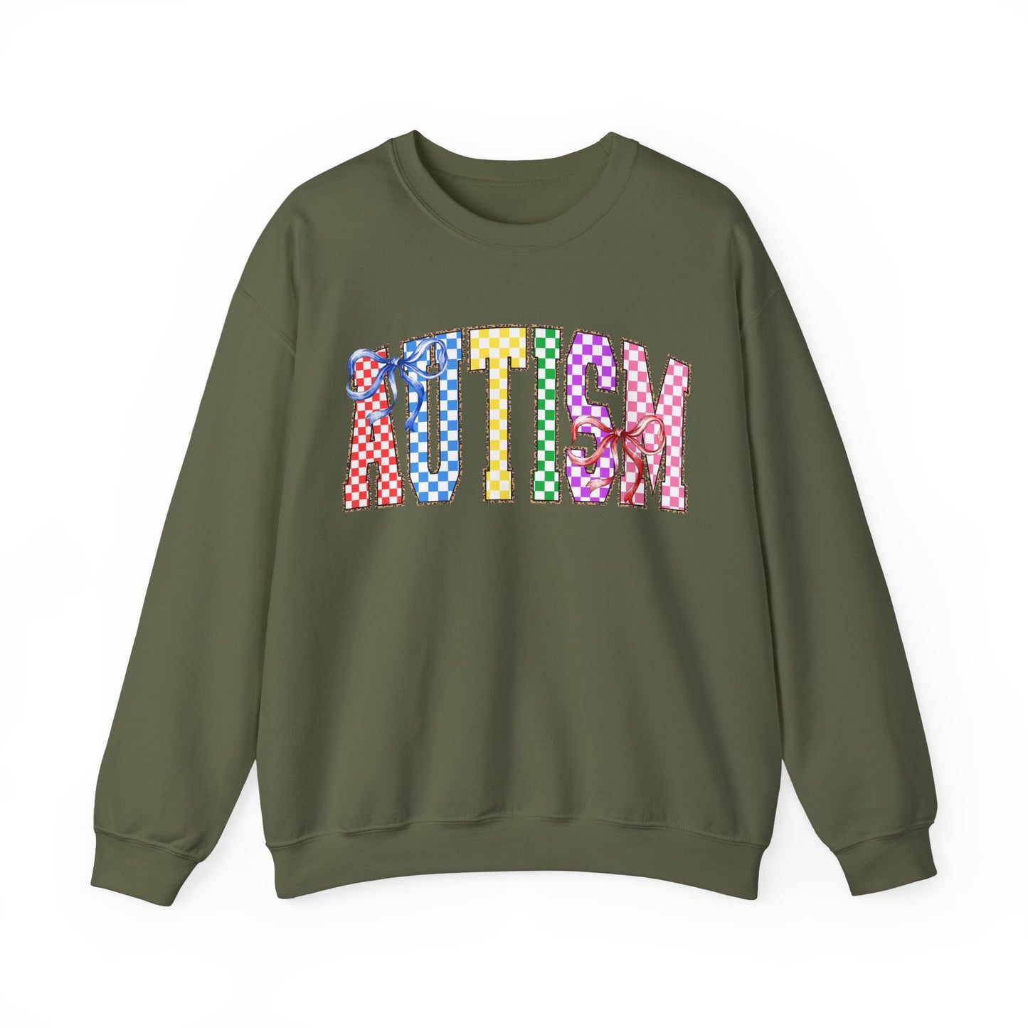 Autism Puzzle Pattern Crewneck Sweatshirt — Colorful Autism Awareness Pullover