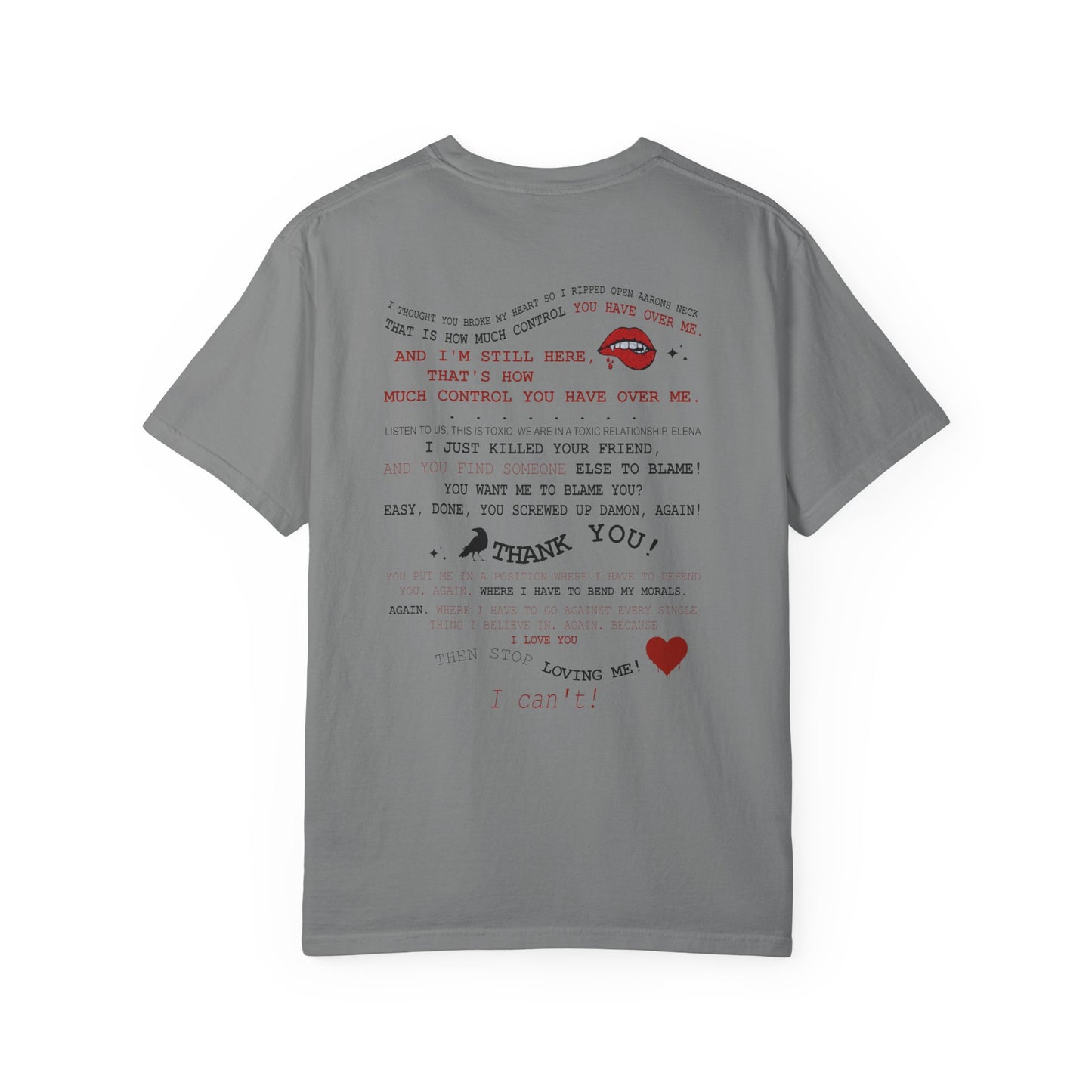 Damon and Elena toxic love club Lyric Collage T-shirt